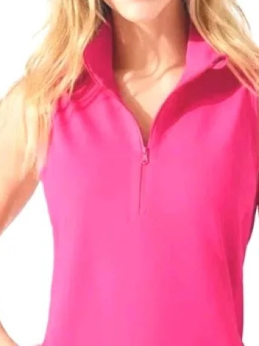 Tommy Bahama Pink Zip-Front Golf Top